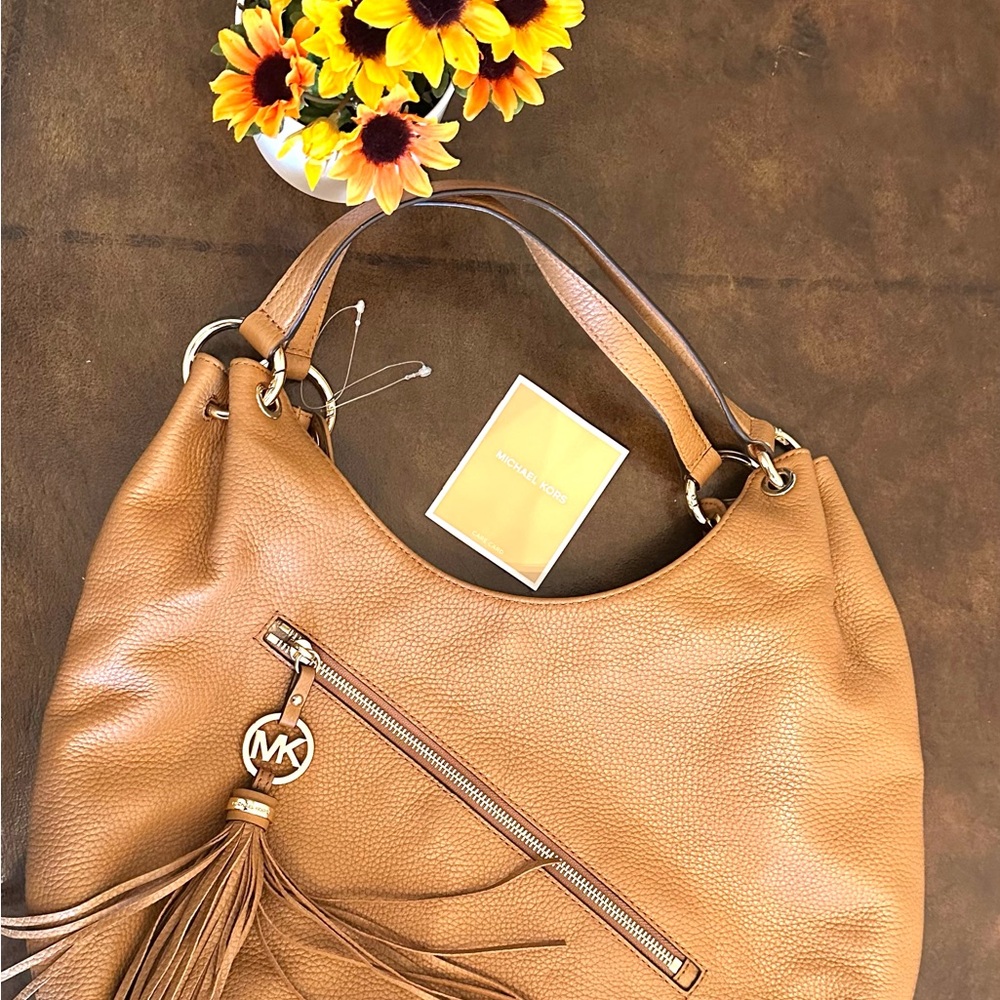 Michael Kors Brown Leather Hobo Bag